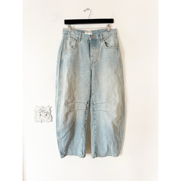 Free People We The Free Good Mid Rise Luck Barrel Jeans Kismet Light Blue 27 - Picture 6 of 11